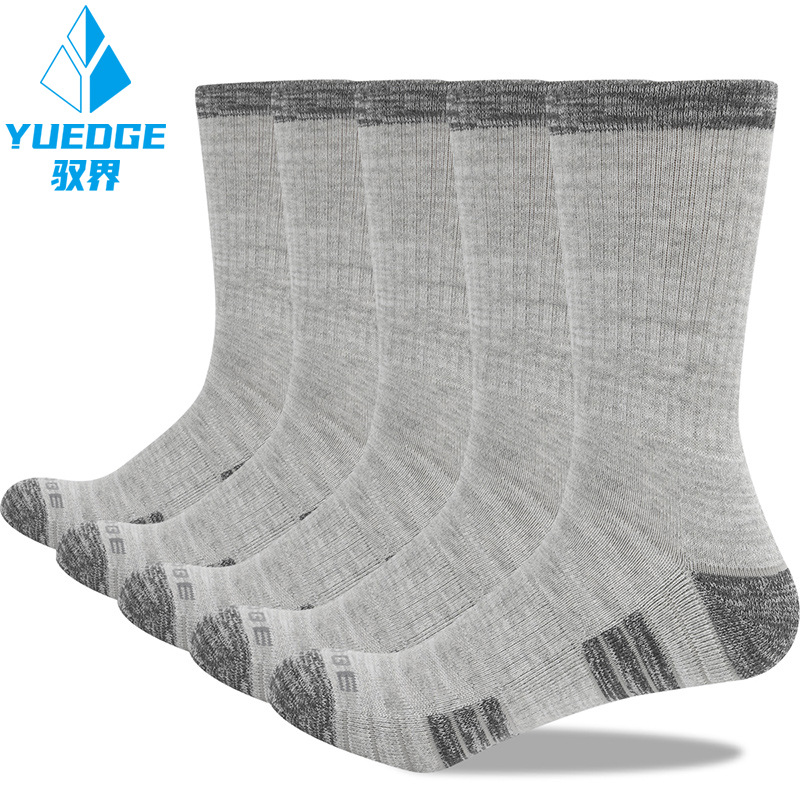 YUEDGE 10 Pairs Outdoor Sports Socks Hiking Socks Loop Base Crew Socks Thick Basketball Socks